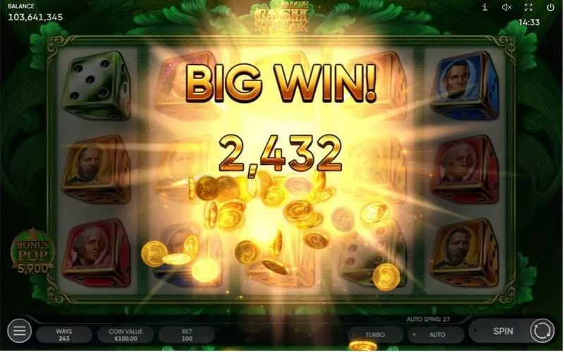 Cash Streak Dice Slots made by Endorphina - Winning Screenshot