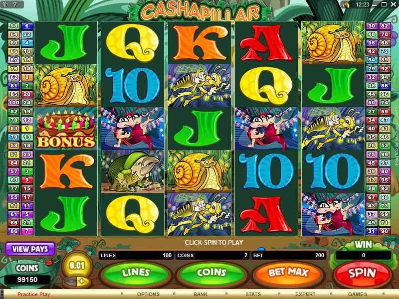 Cashapillar Slots made by Microgaming - Main Screen Reels