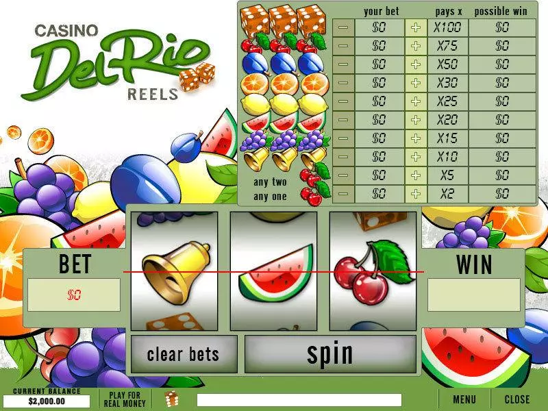 Casino Del Rio Reels Slots made by PlayTech - Main Screen Reels