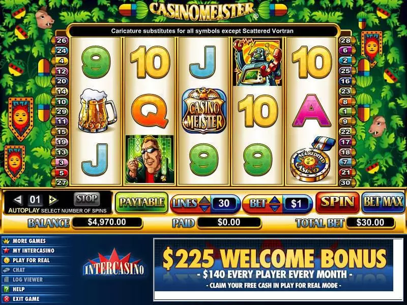 CasinoMeister Slots made by CryptoLogic - Main Screen Reels