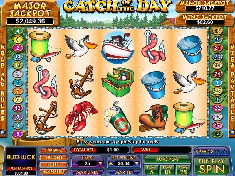 Catch Of The Day Slots made by NuWorks - Main Screen Reels