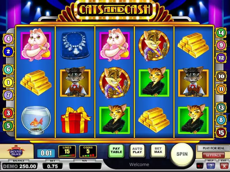 Cats & Cash Slots made by Play'n GO - Main Screen Reels