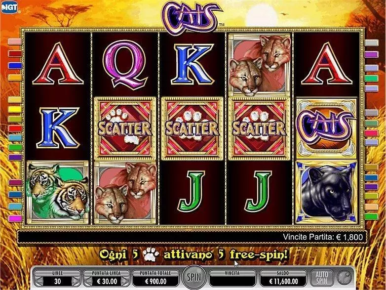 Cats Slots made by IGT - Introduction Screen