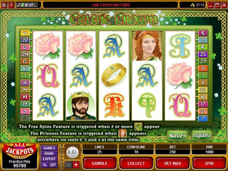 Celtic Crown Slots made by Microgaming - Main Screen Reels