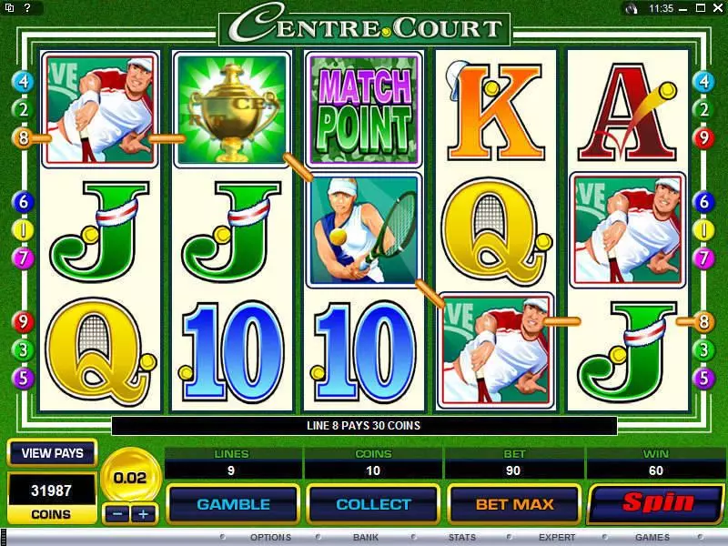 Centre Court Slots made by Microgaming - Main Screen Reels