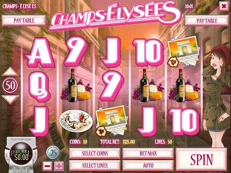 Champs-Elysees Slots made by Rival - Main Screen Reels
