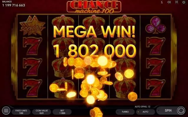 Chance Machine 100 Slots made by Endorphina - Winning Screenshot