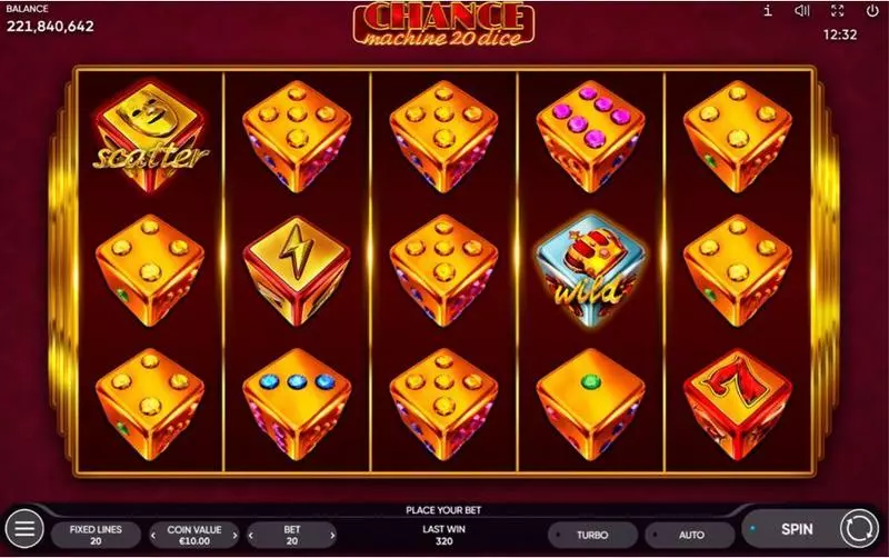 Chance Machine 20 Dice Slots made by Endorphina - Main Screen Reels