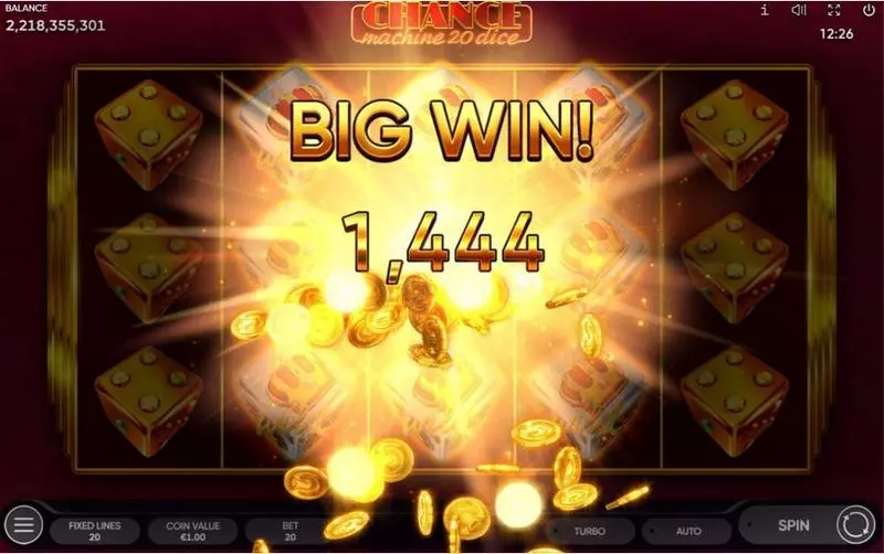 Chance Machine 20 Dice Slots made by Endorphina - Winning Screenshot