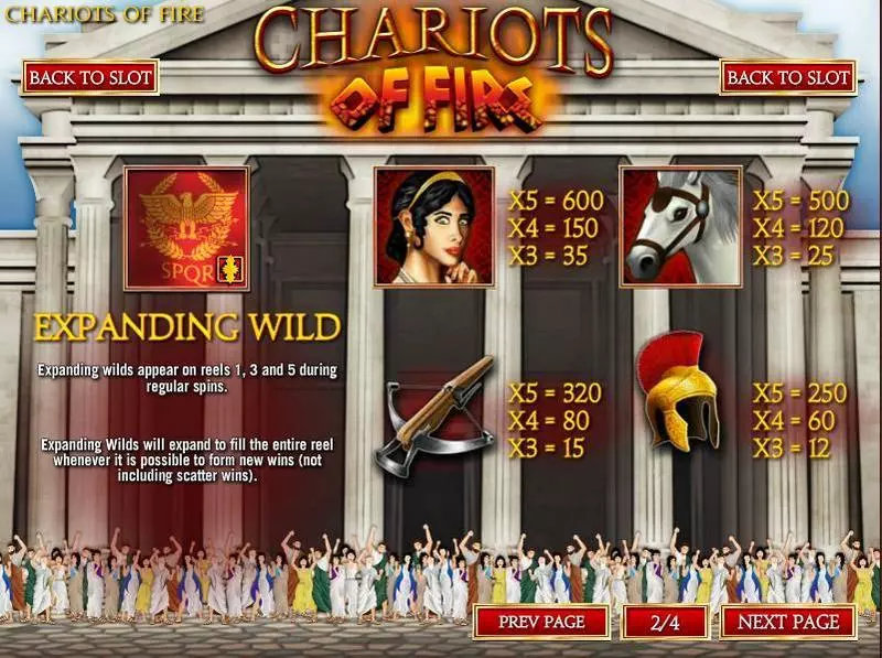 Chariots of Fire Slots made by Rival - Bonus 1