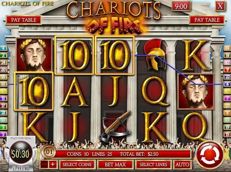 Chariots of Fire Slots made by Rival - Main Screen Reels