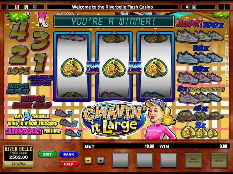 Chavin' it Large Slots made by Microgaming - Main Screen Reels