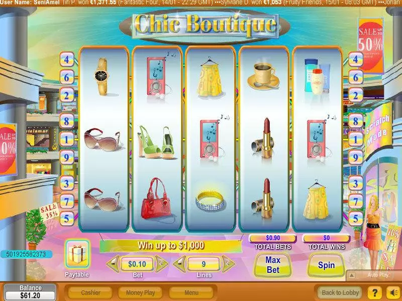 Chic Boutique Slots made by NeoGames - Main Screen Reels