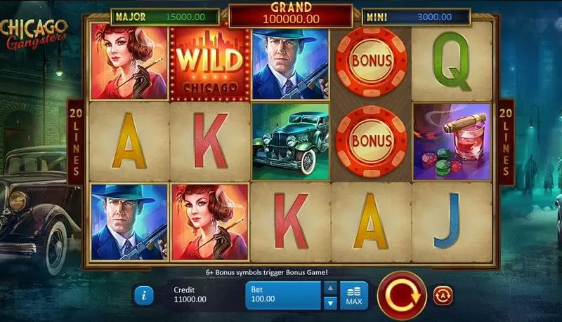 Chicago Gangsters Slots made by Playson - Introduction Screen
