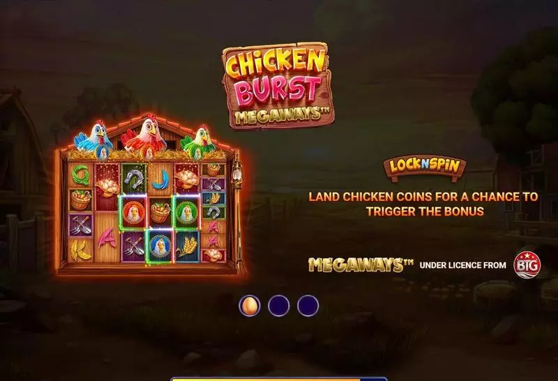 Chicken Burst Megaways Slots made by Wizard Games - Introduction Screen