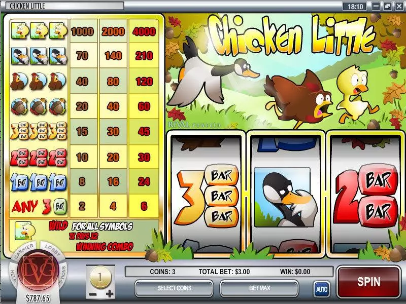 Chicken Little Slots made by Rival - Main Screen Reels