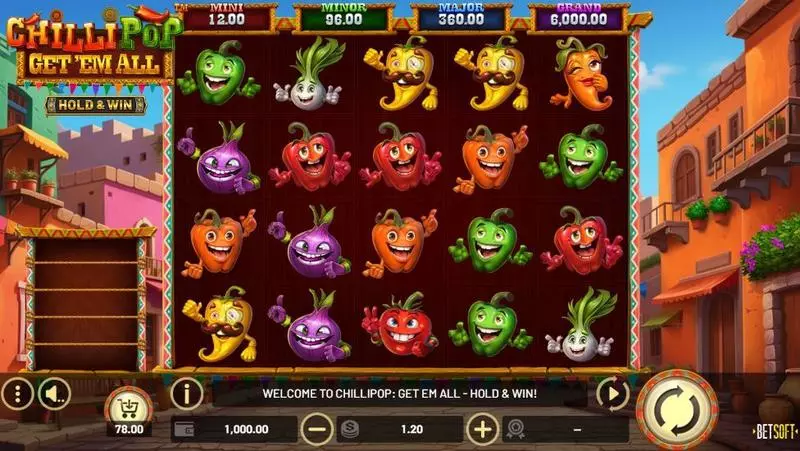 ChilliPop - Get em All – HOLD and WIN Slots made by BetSoft - Main Screen Reels