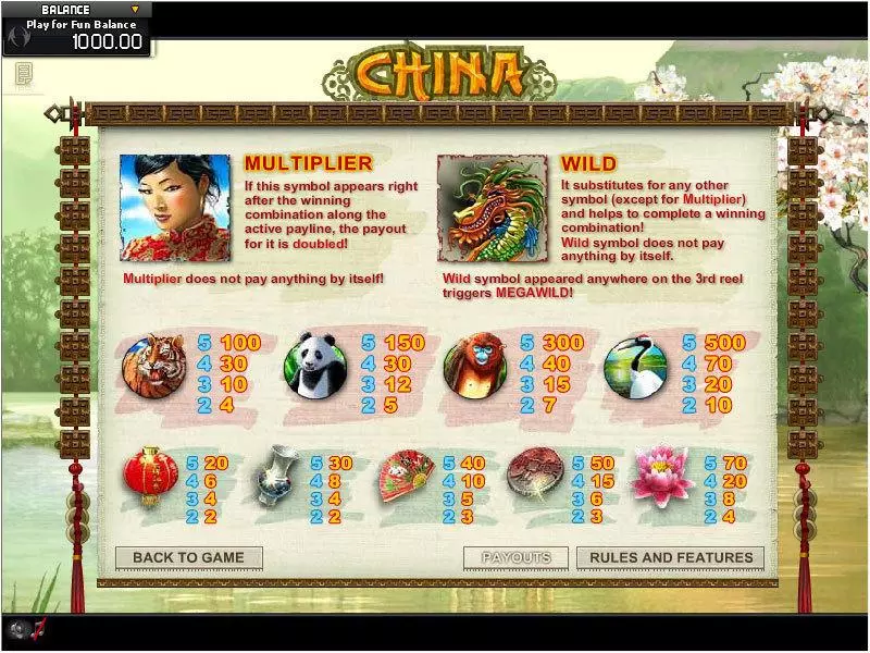 China MegaWild Slots made by GamesOS - Info and Rules