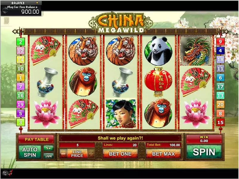 China MegaWild Slots made by GamesOS - Main Screen Reels