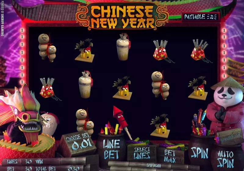 Chinese New Year Slots made by Sheriff Gaming - Main Screen Reels