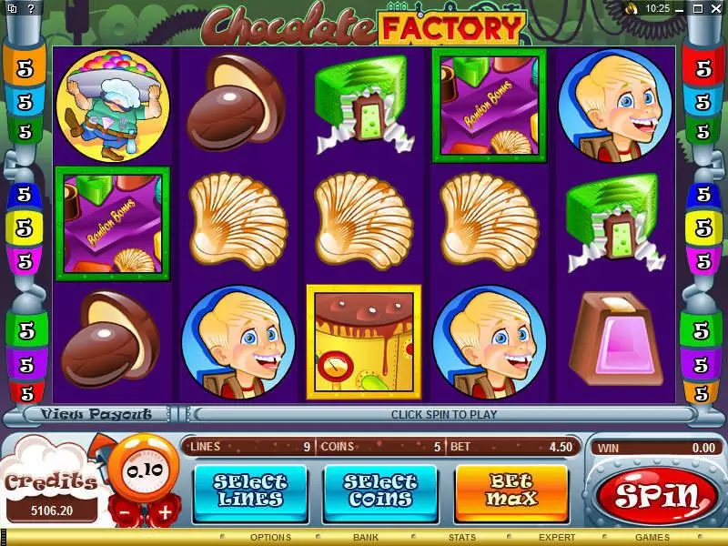 Chocolate Factory Slots made by Microgaming - Main Screen Reels