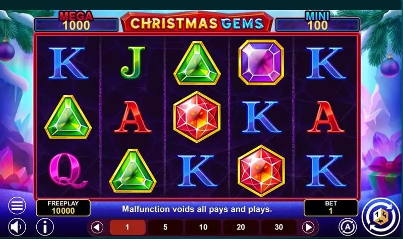 Christmas Gems Hold And Win Slots made by 1Spin4Win - Main Screen Reels