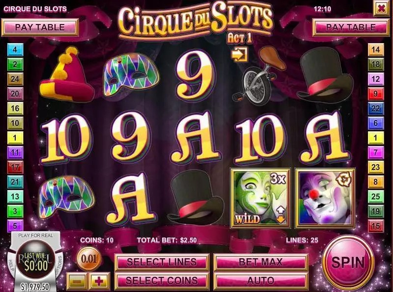 Cirque du Slots Slots made by Rival - Main Screen Reels
