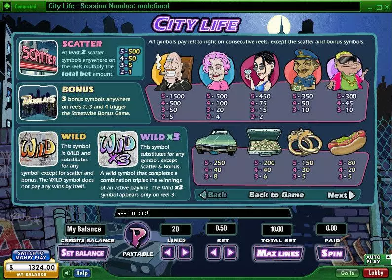 City Life Slots made by 888 - Info and Rules