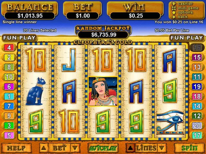 Cleopatra's Gold Slots made by RTG - Main Screen Reels