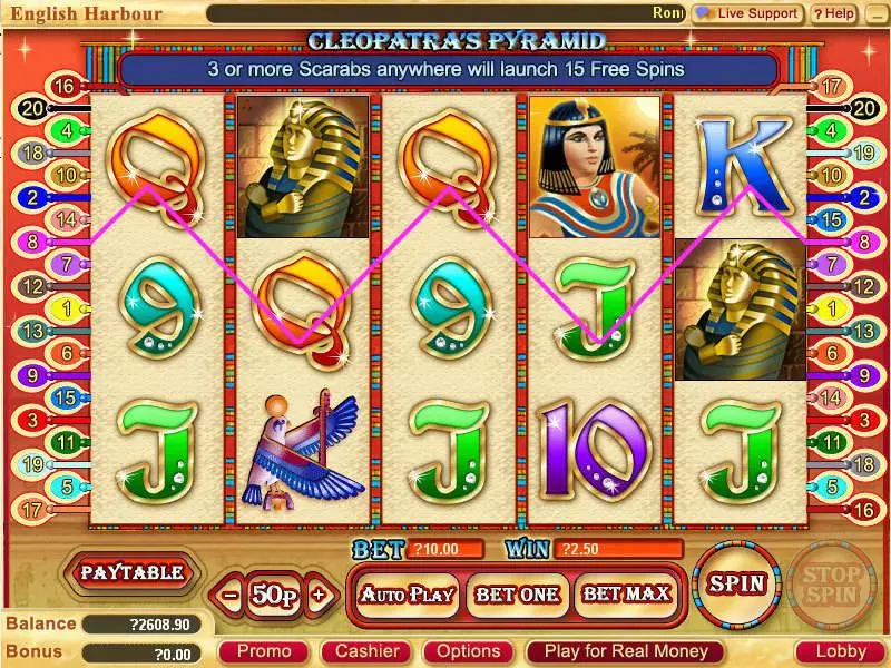 Cleopatra's Pyramid Slots made by WGS Technology - Main Screen Reels