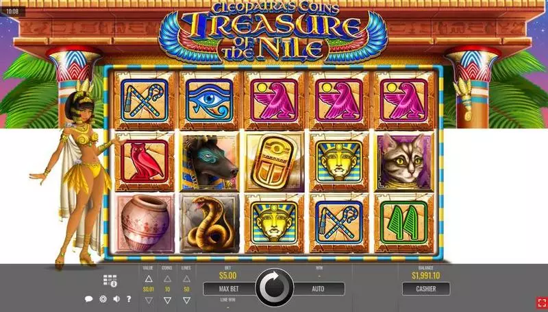 Cleopatra’s Coins: Treasure of the Nile Slots made by Rival - Main Screen Reels