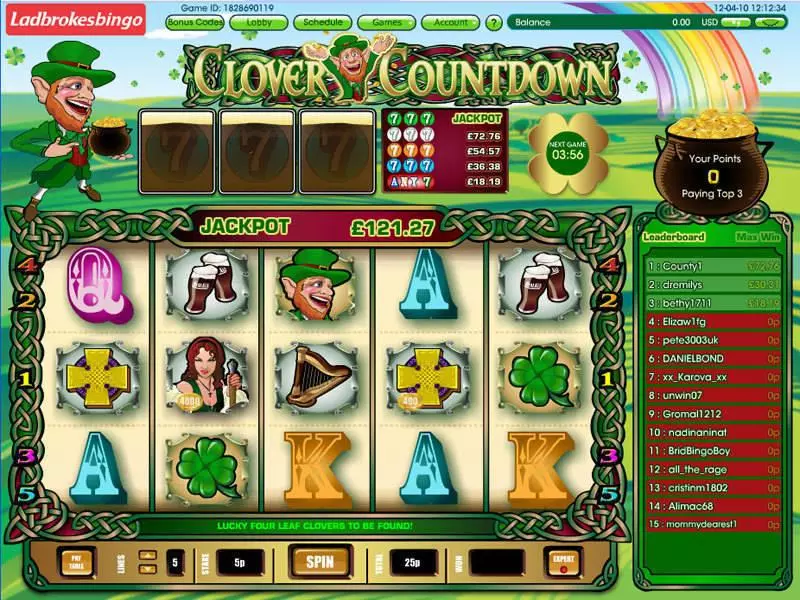 Clover Countdown Mini Slots made by Virtue Fusion - Main Screen Reels