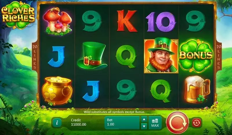 Clover Riches Slots made by Playson - Main Screen Reels