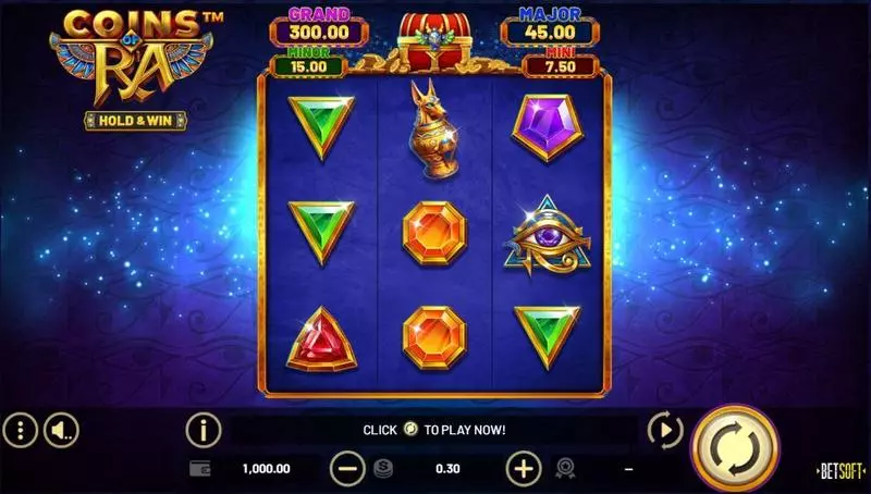Coins of Ra – HOLD & WIN Slots made by BetSoft - Main Screen Reels