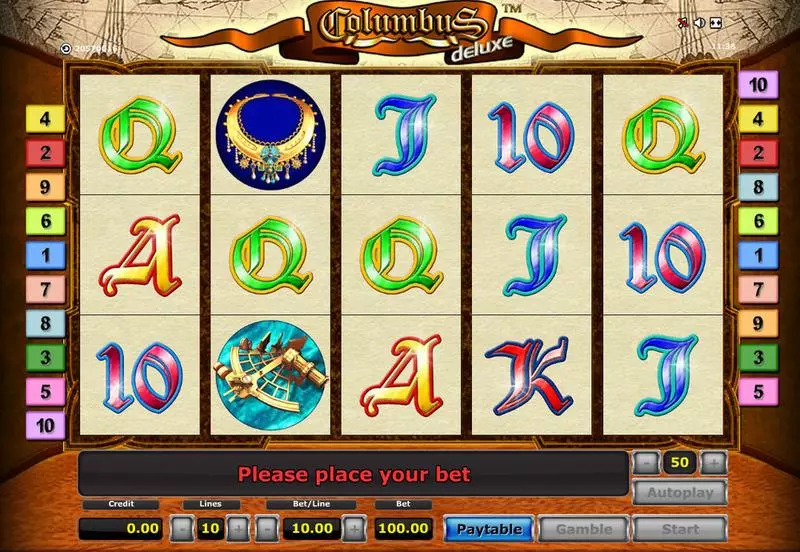 Columbus - Deluxe Slots made by Novomatic - Main Screen Reels