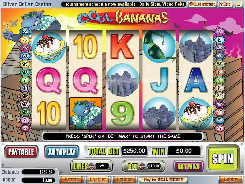 Cool Bananas Slots made by WGS Technology - Main Screen Reels