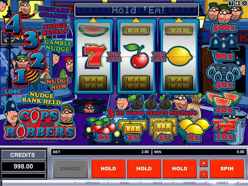 Cops and Robbers Slots made by Microgaming - Main Screen Reels