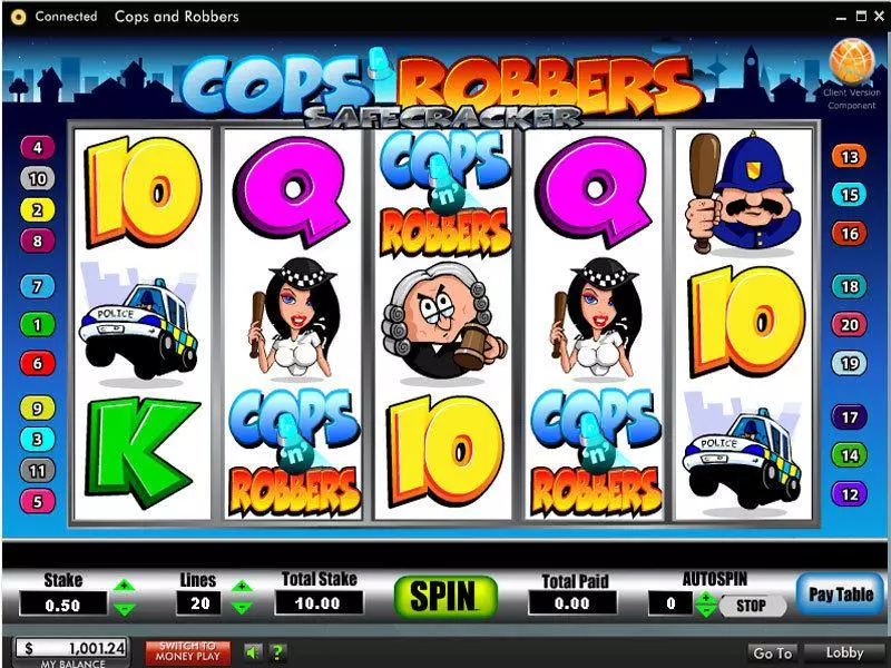 Cops and Robbers Safe Cracker Slots made by 888 - Main Screen Reels