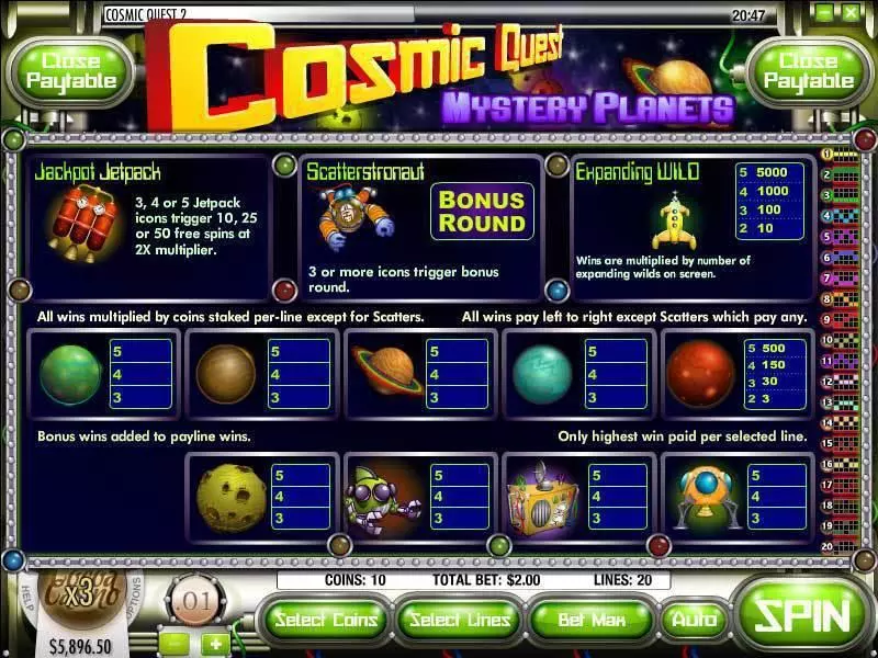 Cosmic Quest Episode Two Slots made by Rival - Info and Rules