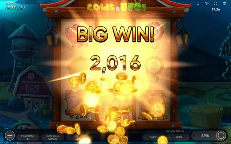 Cows & UFOs Slots made by Endorphina - Winning Screenshot