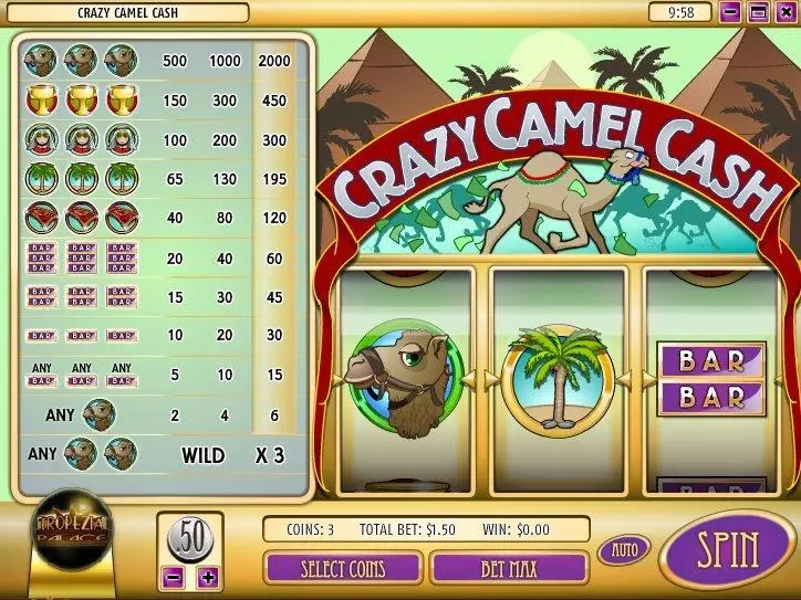 Crazy Camel Cash Slots made by Rival - Main Screen Reels