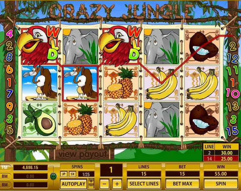 Crazy Jungle Slots made by Topgame - Main Screen Reels
