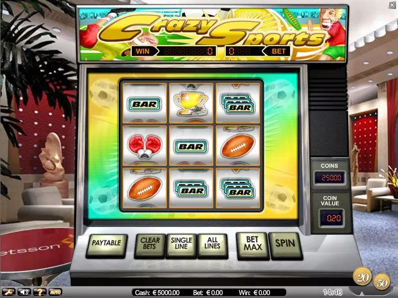 Crazy Sports Slots made by NetEnt - Main Screen Reels