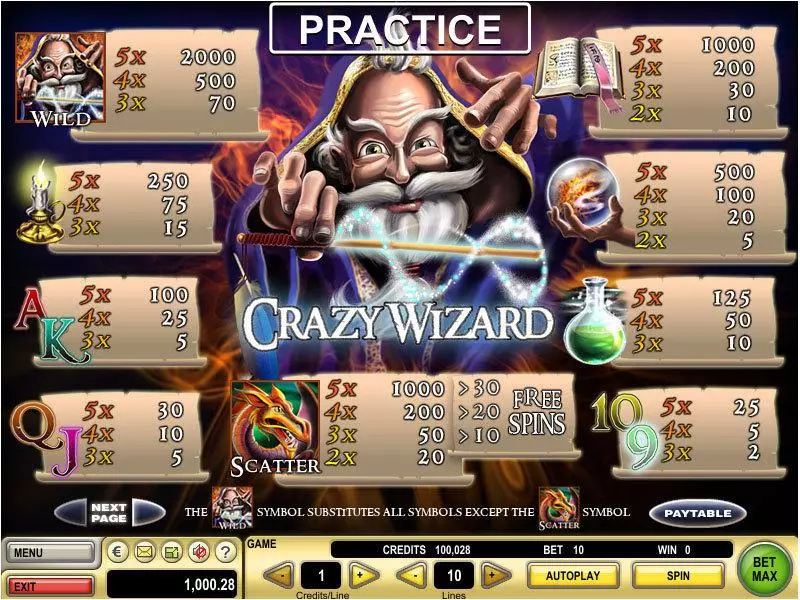 Crazy Wizard Slots made by GTECH - Info and Rules