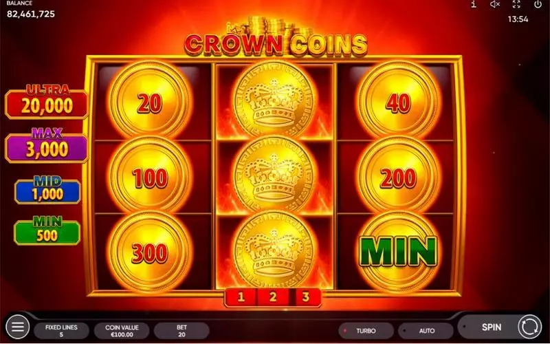 Crown Coins Slots made by Endorphina - Info and Rules