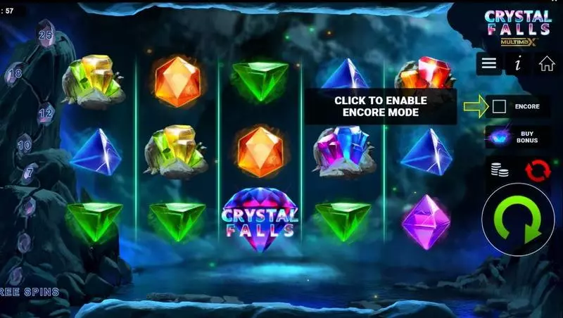 Crystal Falls Multimax Slots made by Bulletproof Games - Main Screen Reels