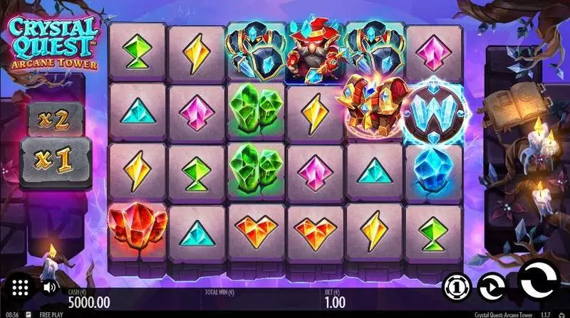 Crystal Quest: ArcaneTower Slots made by Thunderkick - Main Screen Reels