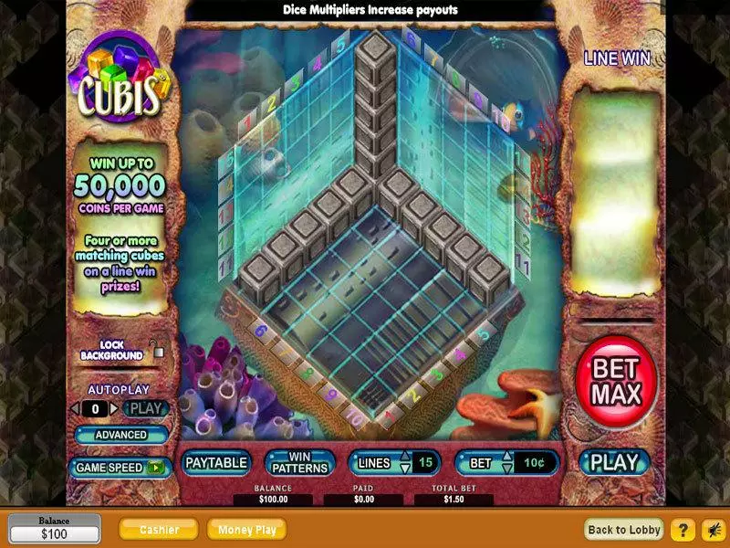 Cubis Slots made by NeoGames - Main Screen Reels
