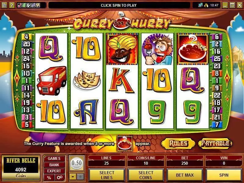 Curry in a Hurry Slots made by Microgaming - Main Screen Reels