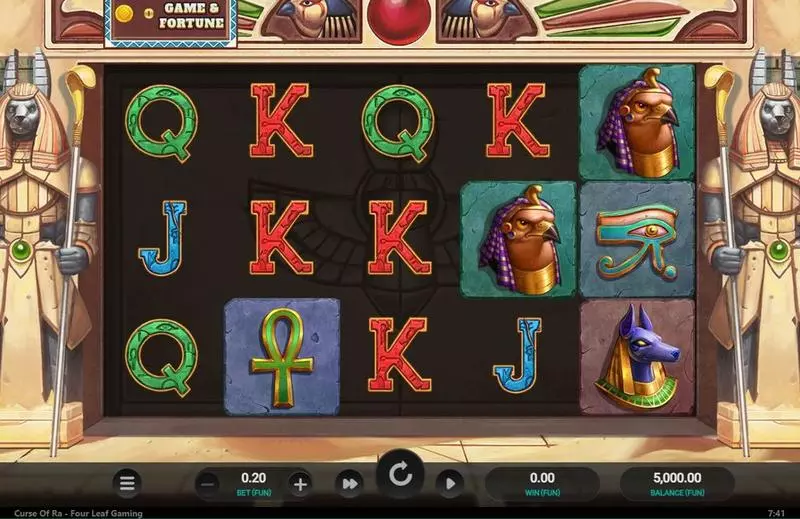 Curse of Ra Slots made by Four Leaf Gaming - Main Screen Reels